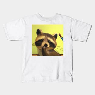 classic raccoon painting Kids T-Shirt